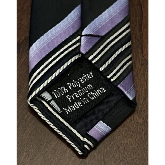 Gianfranco Black Purple 100% Polyester Men’s Neck Tie Made In China - Picture 7 of 9